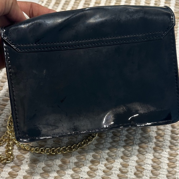 Jimmy Choo Glossy Black Crossbody Bag with Gold Chain - Picture 8 of 8